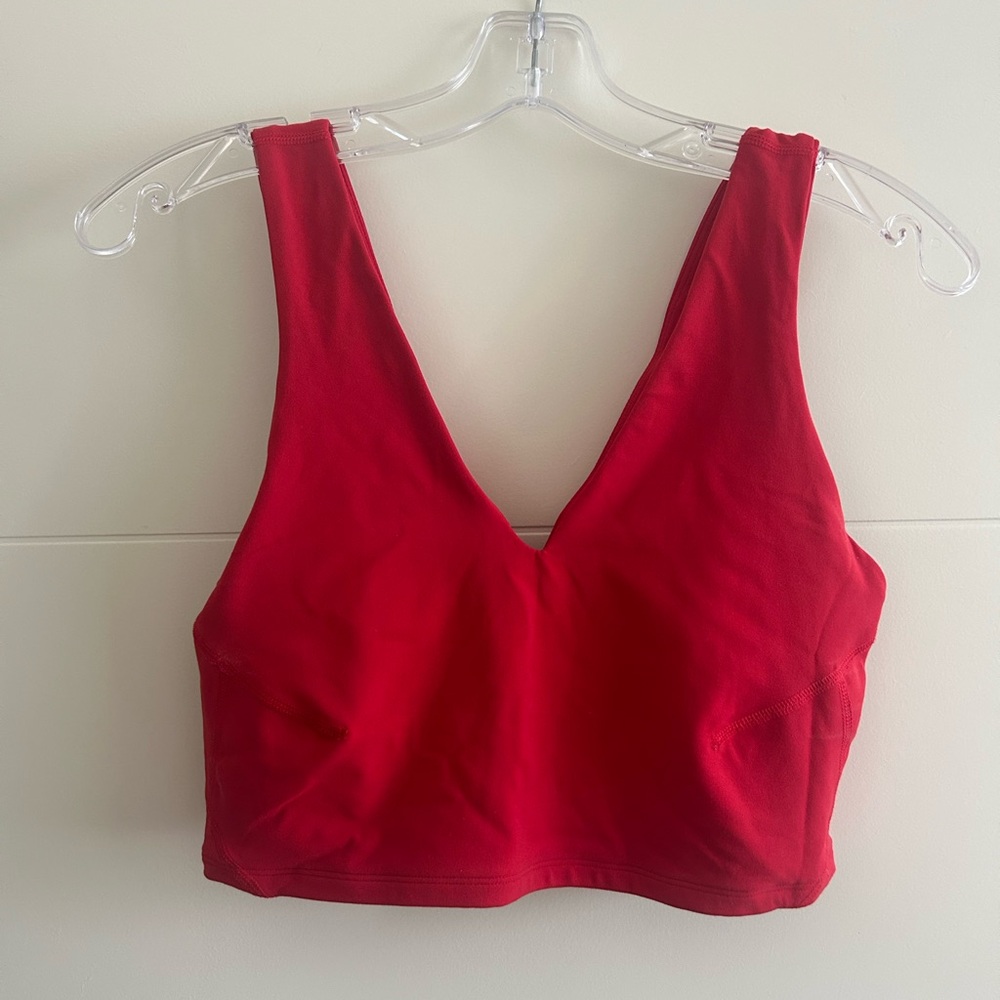 Free People Winterberry Red V-Neck Cropped Tank Bra Medium